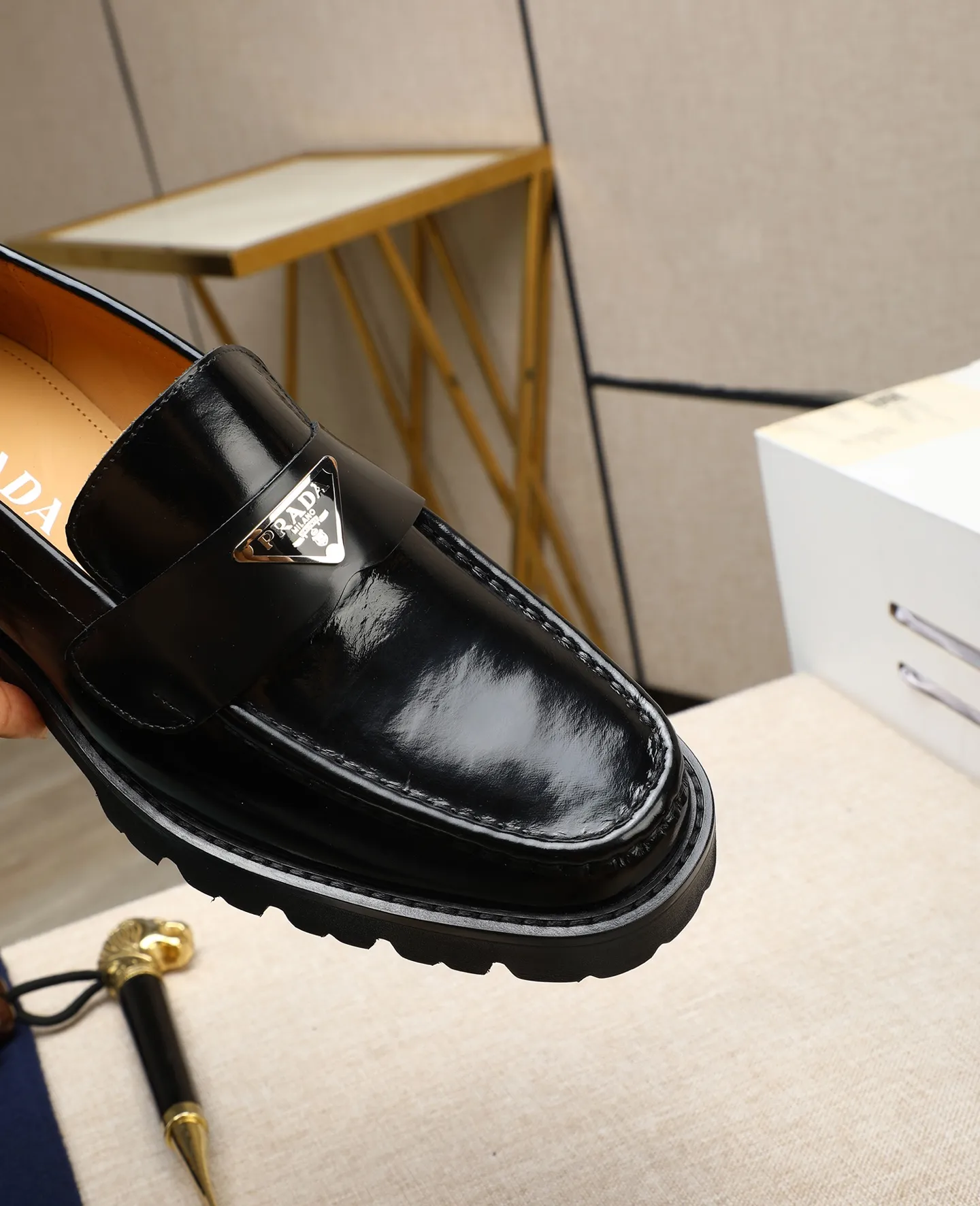 Men's men's shoes 💰540 (water-dyed cow leather) 📛📛PRADA high-end 20 counter latest model formal business leather shoes 👔 original version of the highest quality! Imported from Italy🇮🇹First layer calfskin fabric➕Cowhide lining Original outsole Formal size: 38➖45